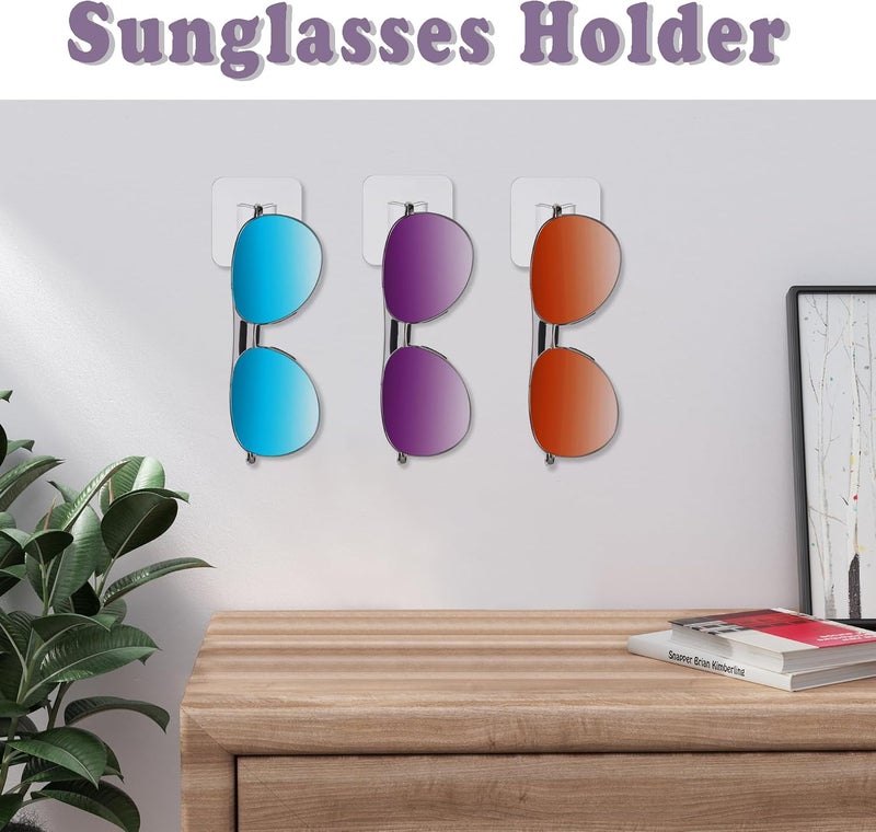 WEIMAISI Glasses Holder 12pack Sunglass Organizer Wall, Acrylic Sunglass Holder Clear Sunglasses Display Rack for Multiple Glasses, Eyeglass Holder for Office & Home Decor - Image 5
